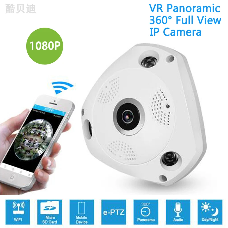 1080P HD Wifi камера рыбий глаз 360 градусов панорамная 2 0 МП ночного видения