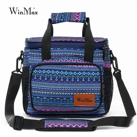 Bolsa de Almoço Portátil com Alça de Ombro Winmax Isolado Grande Capacidade Reutilizável Lancheira Bolsa Escola Trabalho Refrigerador Destacável