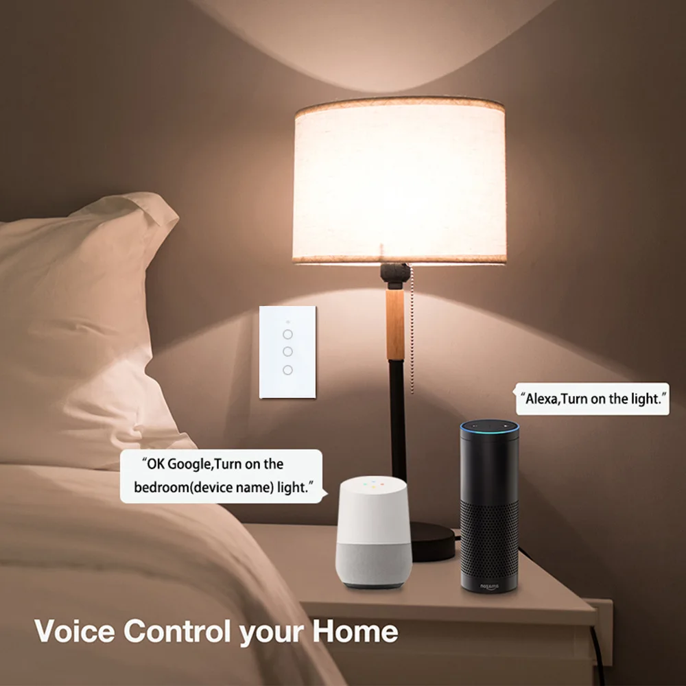  Smart Switch 1-3Gang US Standard WiFi & RF 120 Type Smart Wall Touch Light Switch Smart Home Automa - 32999544090