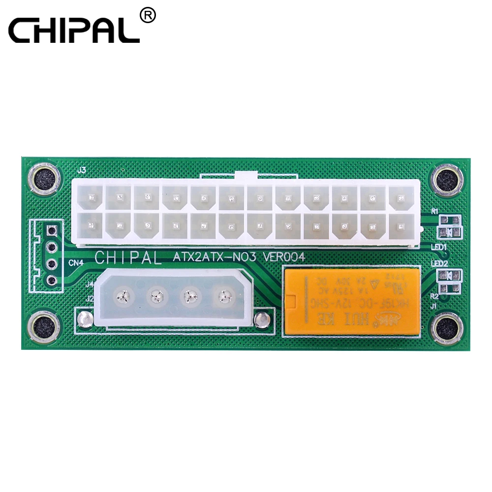 CHIPAL Dual PSU Adapter 4Pin to 24Pin Sync Synchronous Starter ADD2PSU Card ATX Power Supply for Bitcoin Litecoin Miner Mining |
