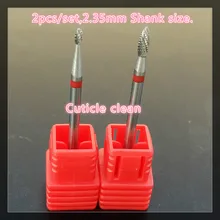 High quality 2 PCS Carbide Nail drill bit Cuticle Clean Nail tools Free Shipping