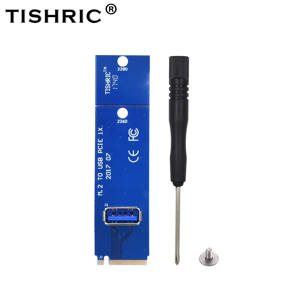 

TISHRIC Newest Riser Card Adapter NGFF M2 M.2 to USB 3.0 PCI-E PCI Express Male To Female Multiplier For BTC Miner Mining