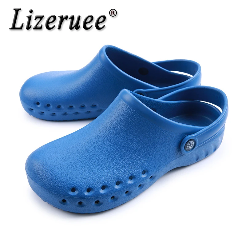 

Lizeruee 2019 Men's Hole Sandals EVA Slippers Clogs Medical Doctor Shoes Surgical Lab Scrub Casual Soft Non-slip Summer Shoes