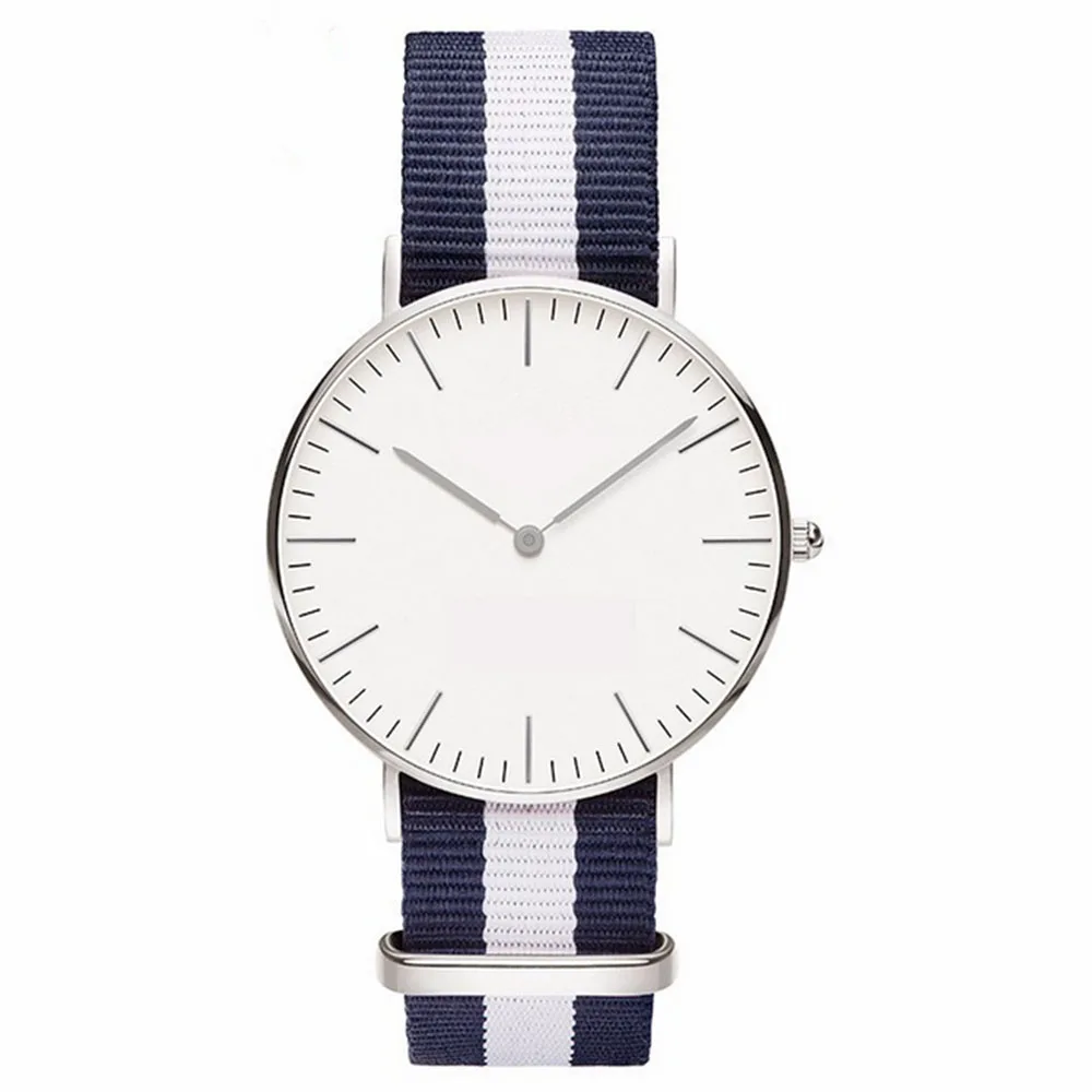 Men's women's nylon and canvas cloth lovers quartz watch Polychromatic and simple quartz watch