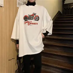 Корейский 2019 весной и летом Harejuku пара футболка Для женщин хлопковые рубашки Повседневное мультфильм смешной футболки Kyku