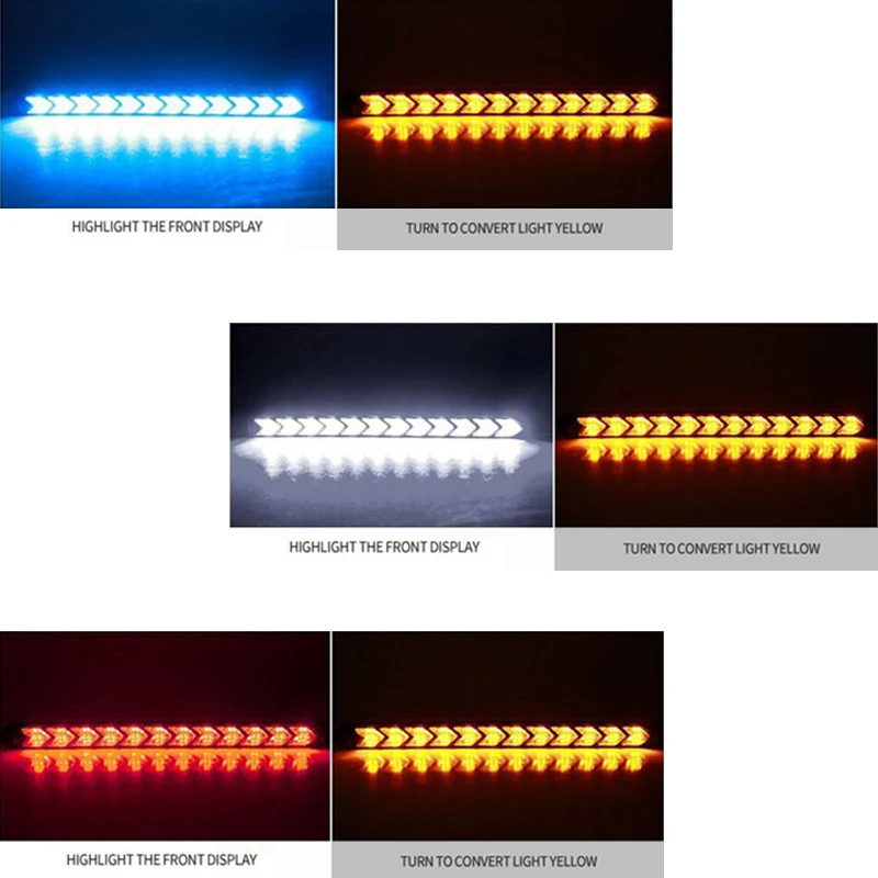 2 шт. Автомобильный светодиодный светильник дневного света, белый, DRL, янтарный, сигнальный сигнал поворота, Предупреждение ющий рулевое управление, противотуманный светильник, Дневной светильник, авто украшение