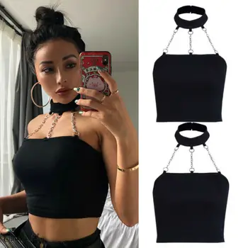 

2019 Women Casual Sleeveless Summer Tank Crop Tops Ladies Bustier Vest T-Shirt