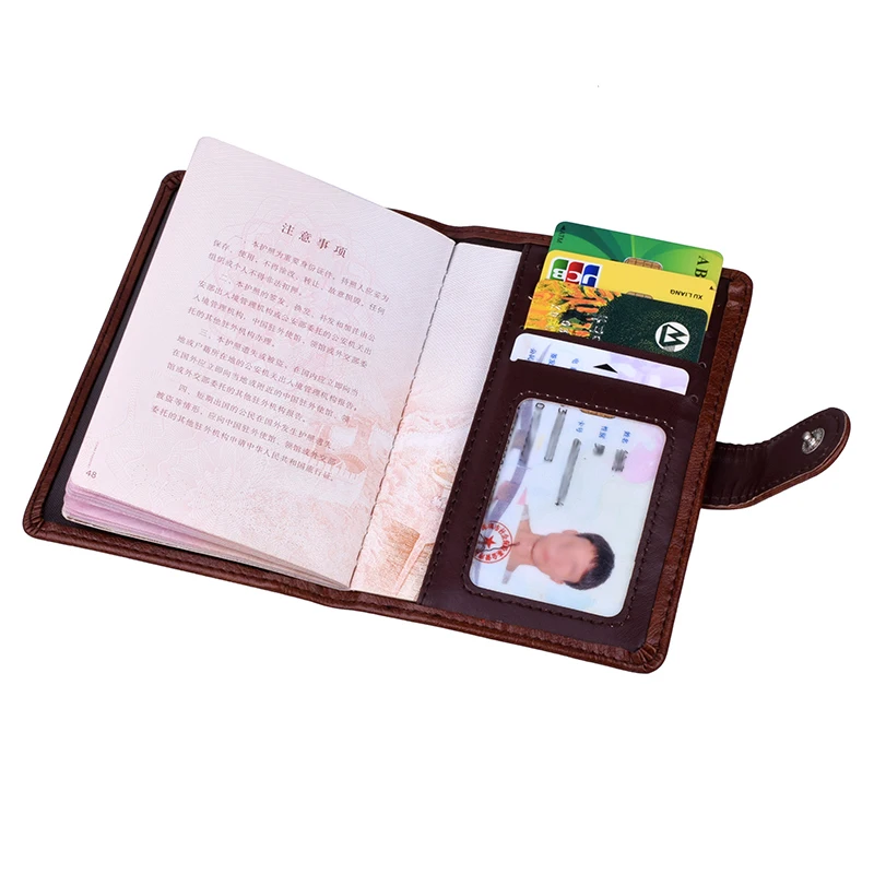 Женский чехол для путешествий с застежкой для паспорта, кожаный мужской кошелек, органайзер для паспорта, кредитница, чехол