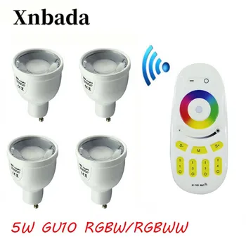 

MiLight Led Lamp 5W RGBW RGBWW GU10 Led bulb +2.4G RGBW Wireless Remote Led Spotlight light Led light AC85-265V Free shipping