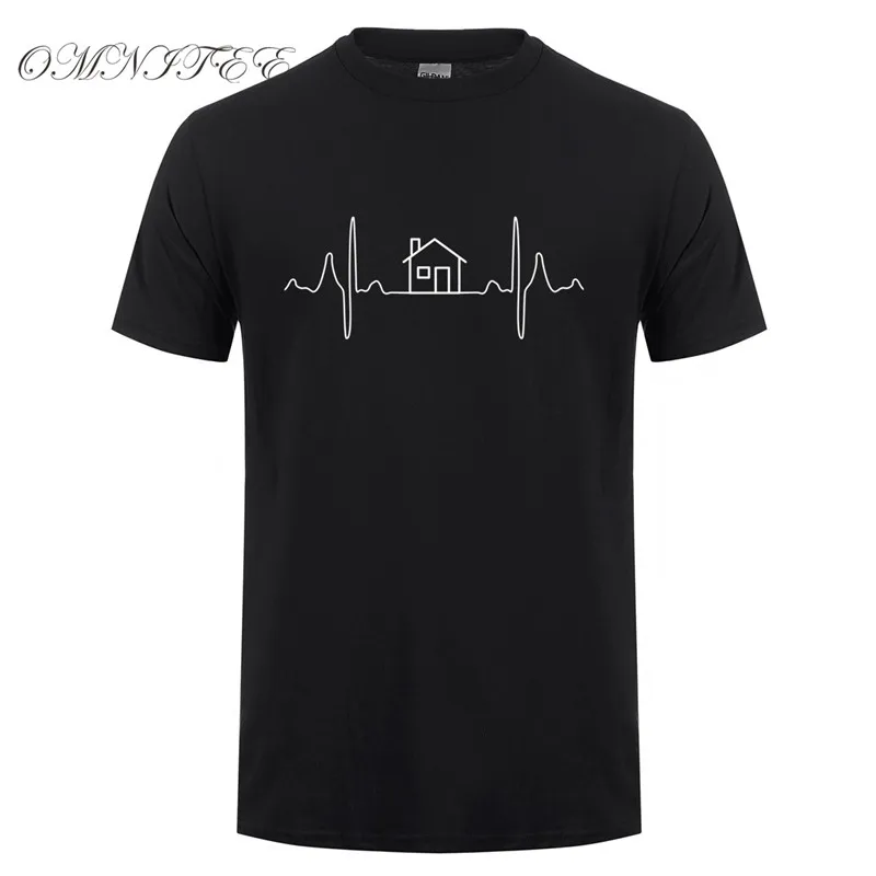 Новая летняя модная футболка Heartbeat Estate, Мужская хлопковая футболка с короткими рукавами, агент по торговле, топы, Мужская футболка Camisetas OT-996 - Цвет: as picture