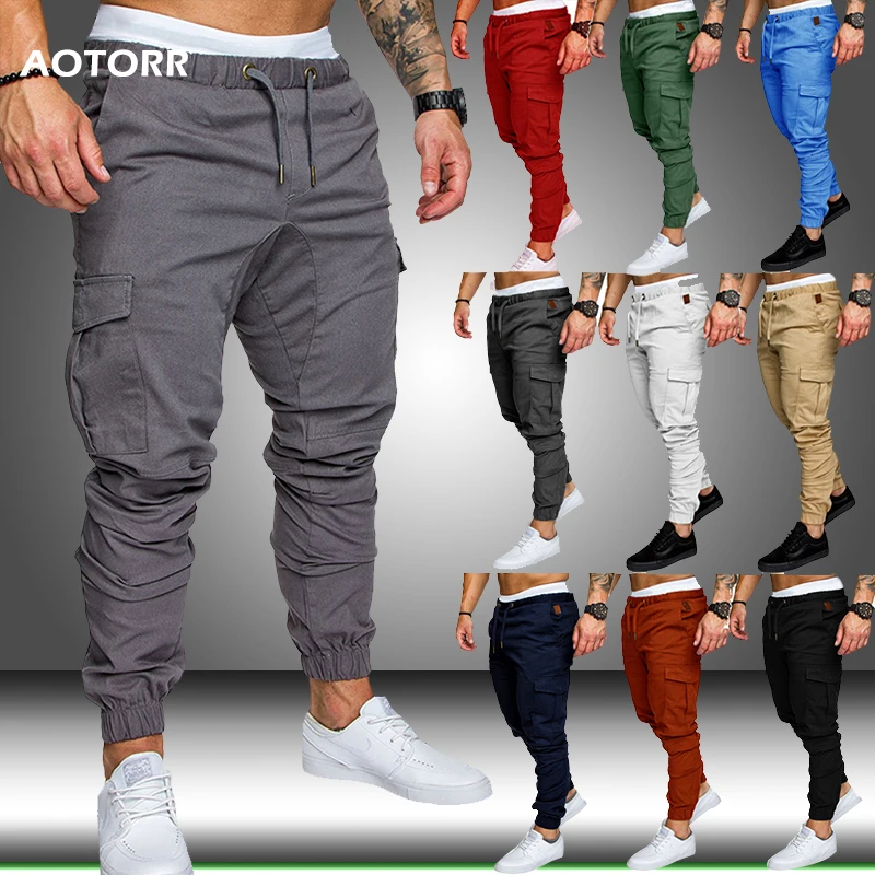 

Autumn Cargo Sweatpants Men New 2019 Casual Joggers Skinny Pants Elastic Long Trousers pantalon homme Military Army Cargo Pants