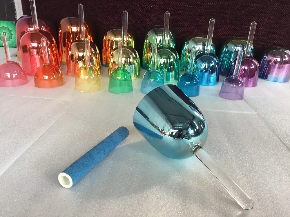 5.5" light blue Throat chakras G note tibetan singing bowl with handle