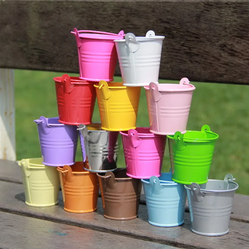 10Pcs/Lot 13 Colors Mini Decorative Buckets Wedding Accessories Gifts