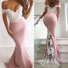 Robe De Soiree сексуальное платье Русалка с открытыми плечами, розовое кружевное платье для выпускного вечера,, v-образный вырез, вечернее платье, специальные вечерние платья