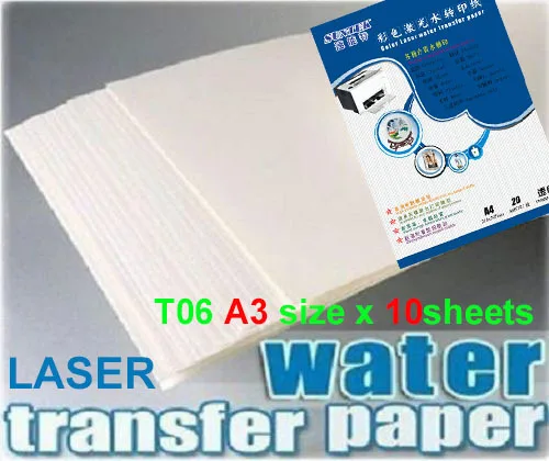 A3 прозрачный лазерный papel de tranferencia del agua x10pcs водная слайдер наклейка бумага camisetas водопереводимая бумага наклейки для керамики