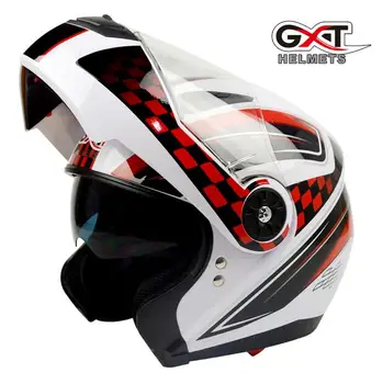 

New arrival GXT Men Four season Modular helmet Double lens full face Electric safety helmet full cover helmets