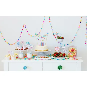 

Birthday Backdrop,Newborn Photography Vinyl Backdrop,Candy Backdrop 7X5ft F-2303