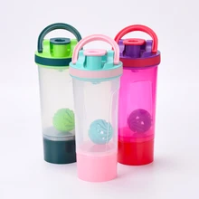 Спортивная бутылка для питья шейкер бутылка для сывороточный протеин, порошок бутылка с ручкой шейкер мяч протеина сыворотка тренажерный зал шейкер для фитнеса