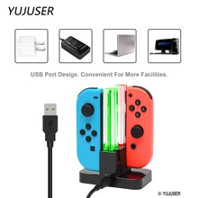 YUJUSER 1 х Nintend переключатель Joy-Con зарядная док-станция type-C Кабельное зарядное usb-устройство с YUJUSER чистящая ткань для Nintend переключатель