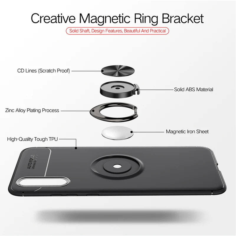 Car Holder Stand Magnetic Bracket Finger Ring TPU Case For HUAWEI P20 Pro P10 Plus P9 Mate 10 Lite Honor V10 Play Nova2S 3 Cover (15)