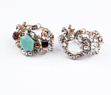 Fashion Crystal Paved Vintage Link Chain Bracelet