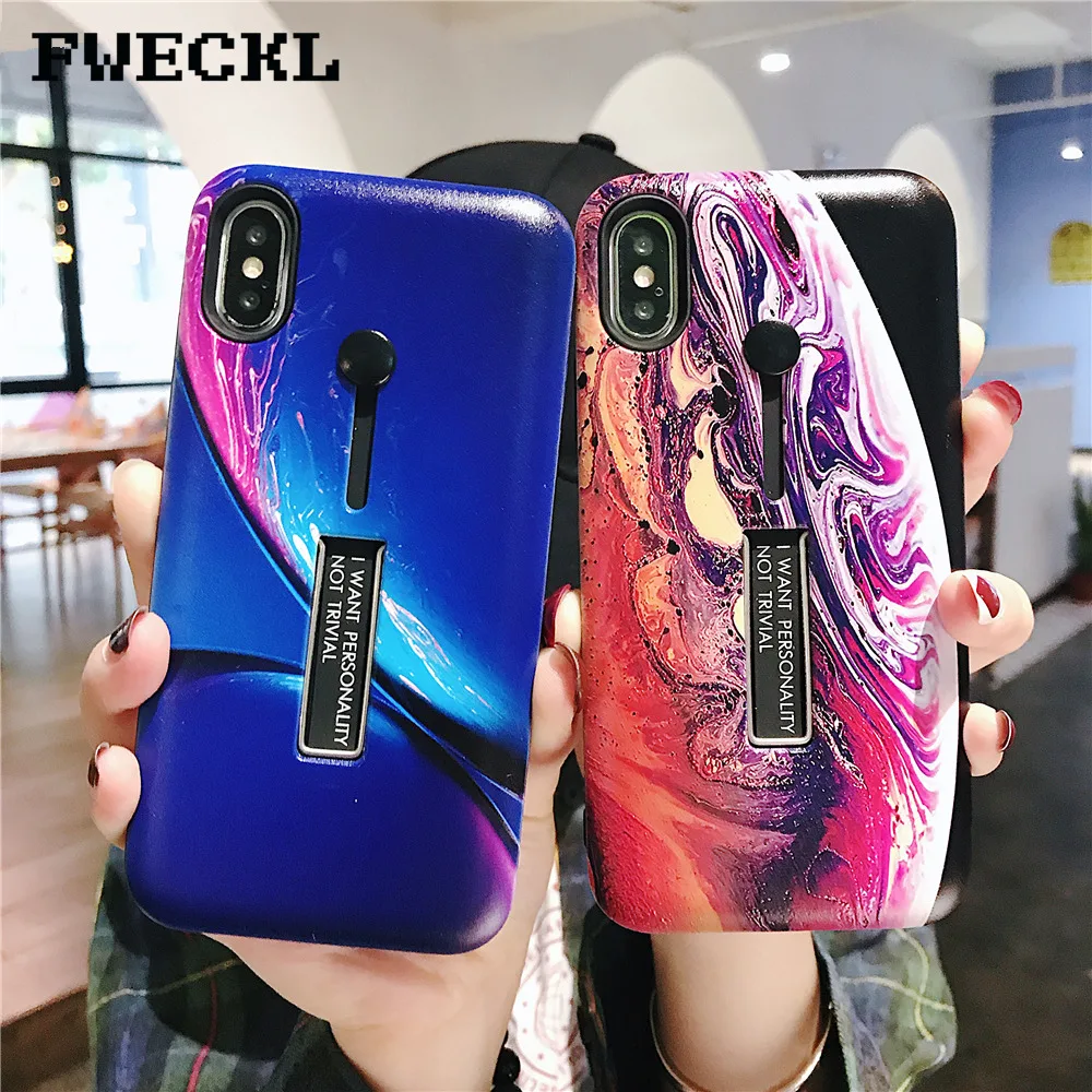 3D Relief Luxury Wallpaper Blue Planet Phone Case For iPhone 6 6S Plus 7 8 X XS MAX XR Bracket With Finger Ring Back Cover |