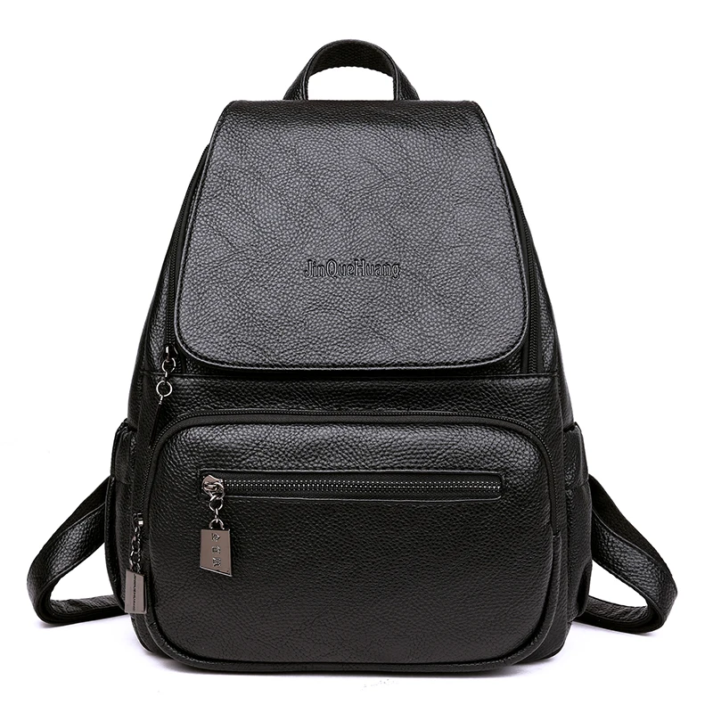 

Cloth Shake Brand Quality PU Leather Women Fashion Solid Backpack Large Capacity School Bag For Teenage Girl Casual Daily Bag