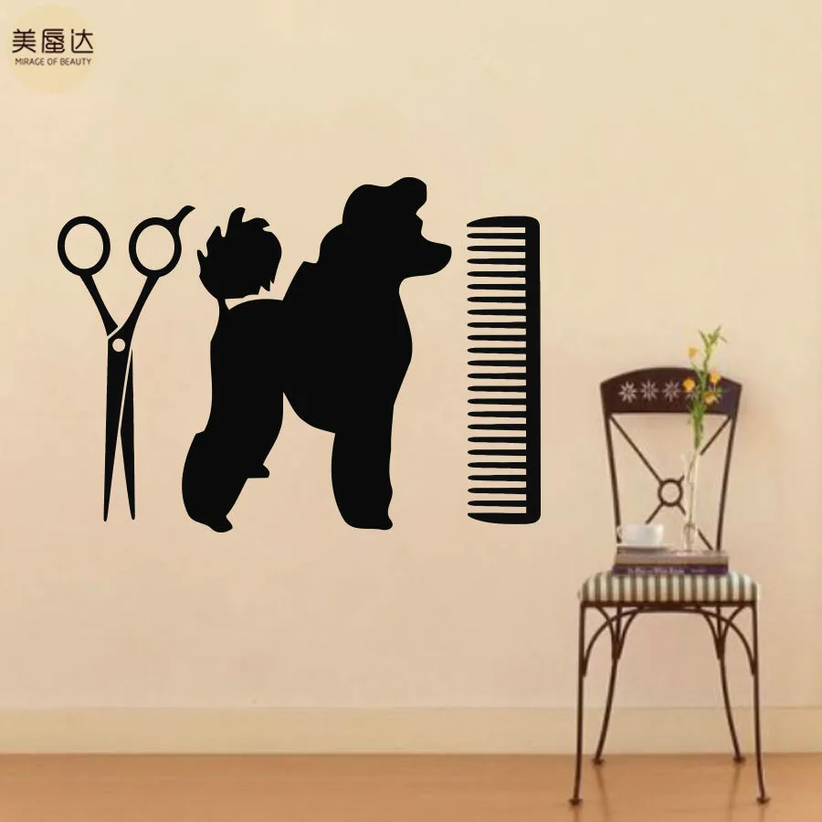 Pets Wall Decals Dog Grooming Salon Decal Vinyl Sticker Puppy Pet Shop | Дом и сад