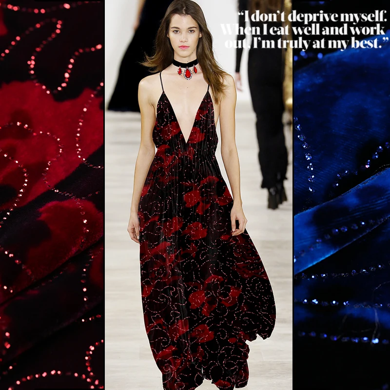 Бронзовая шелковая бархатная ткань высокого класса шелковая ткань для платья Флокированная Ткань cheongsam платье бархатная ткань 114 см шелковая ткань