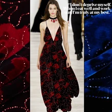 Бронзовая шелковая бархатная ткань высокого класса шелковая ткань для платья Флокированная Ткань cheongsam платье бархатная ткань 114 см шелковая ткань