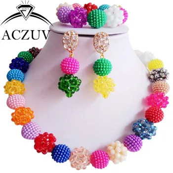 

Brand ACZUV African Beads Kids Jewelry Sets Muticolor AN047