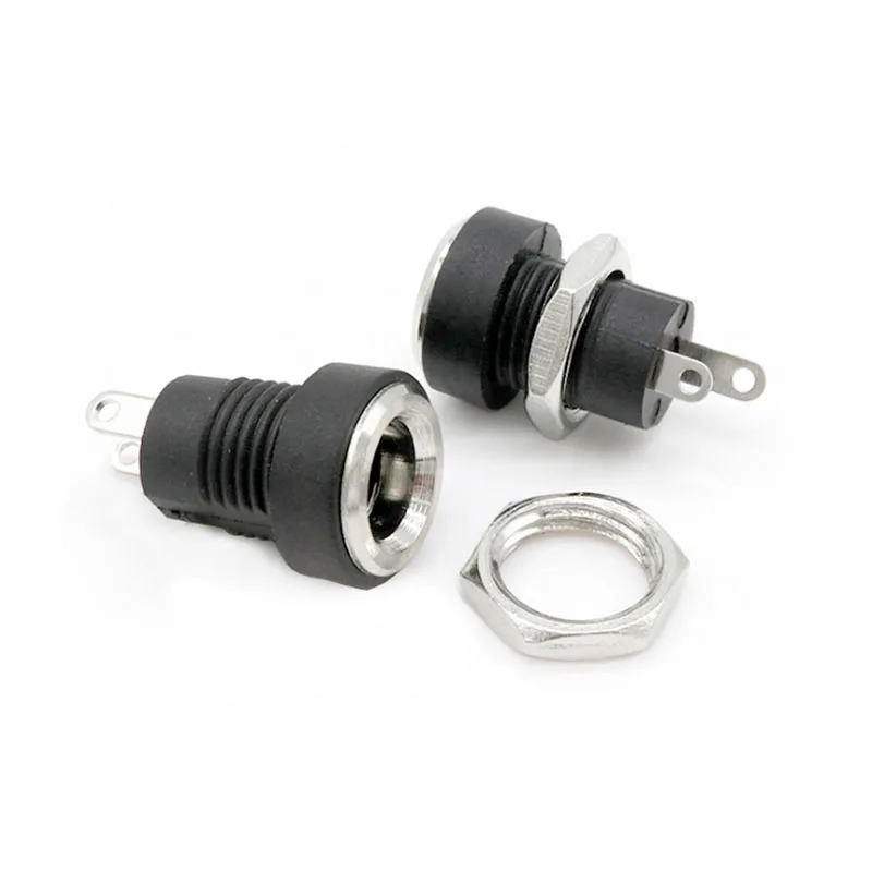 50pcs 100pcs copper DC-022B 5.5*2.1mm/5.5x2.5mm 2Pins Power Supply Connector DC Jack Socket Female Plug Adapter Terminal Blocks