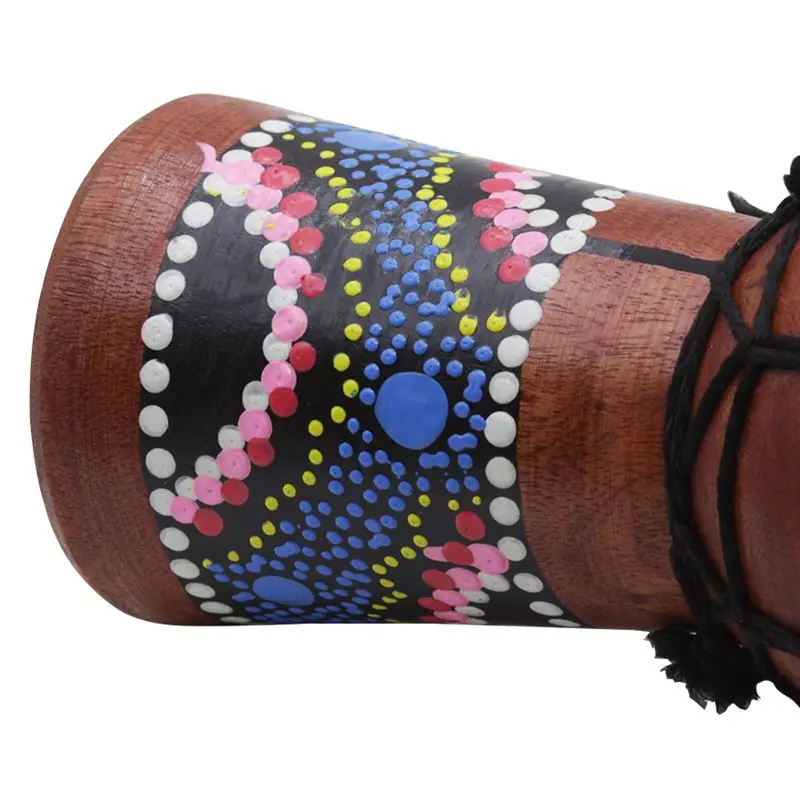 4 дюймов Африканский барабан Ударные детские игрушки Классический окрашенный деревянный Африканский стиль ручной барабан для детей игрушки