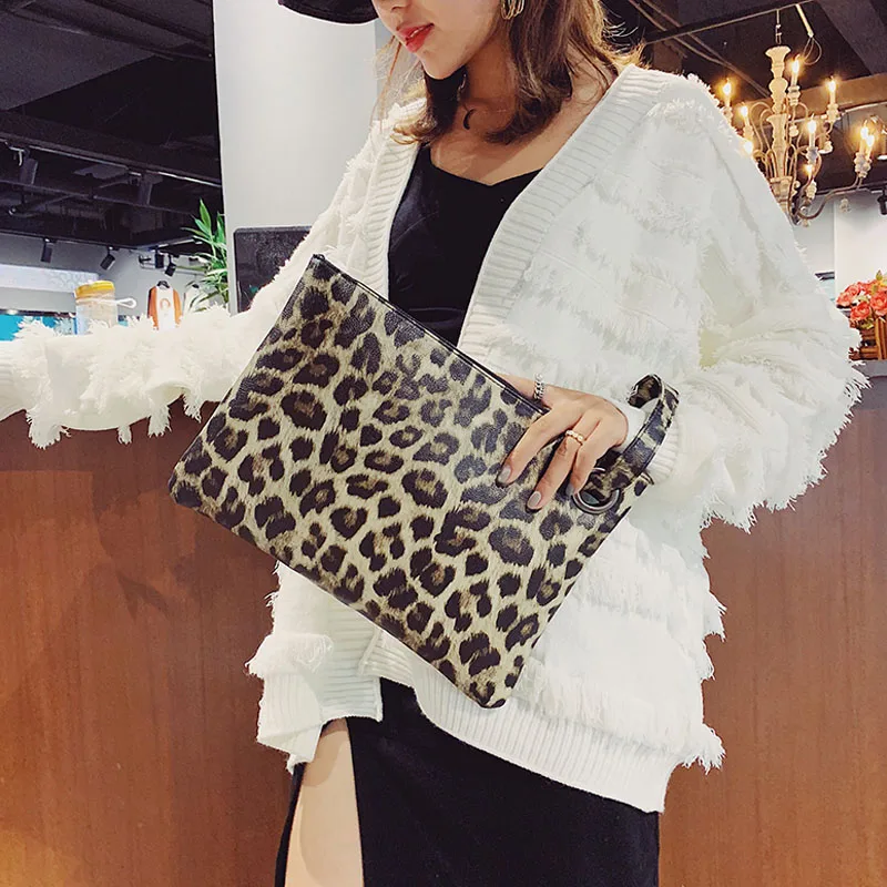 Wholesale Leopard Handbag Wristlet Bag Cheetah Clutch Bag Women Faux Leather Pouch DOM1031210-in ...