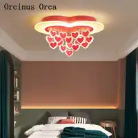 Modern simple LED pink love ceiling lamp Girl Bedroom Princess Room children's room lamp cartoon creative romantic ceiling lamp