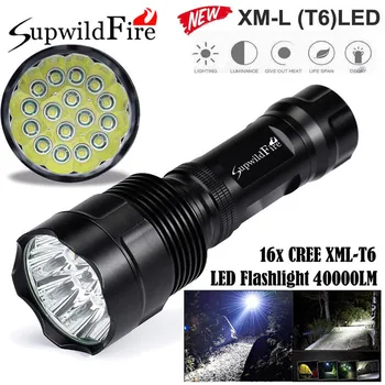 

SupwildFire 40000Lm 16x XML T6 LED 5Mode LED Flashlight Torch Light Lamp Free Shipping #NO13