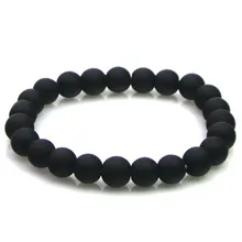 Популярный бренд модный мужской браслет черные бусины браслеты и браслеты браслет бижутерия ручной работы для женщин или мужчин