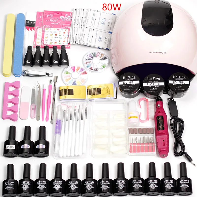 36w/48w/80w Led Uv Nail Lamp Choose 12 Color Gel Nail Polish Varnish