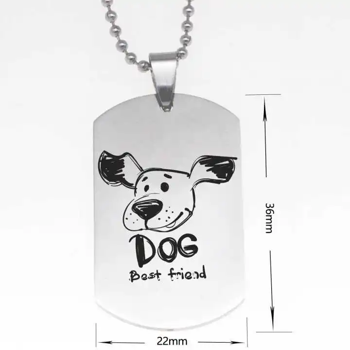 

Original stainless steel military pendant necklace BEST FRIEND DOG beads chain