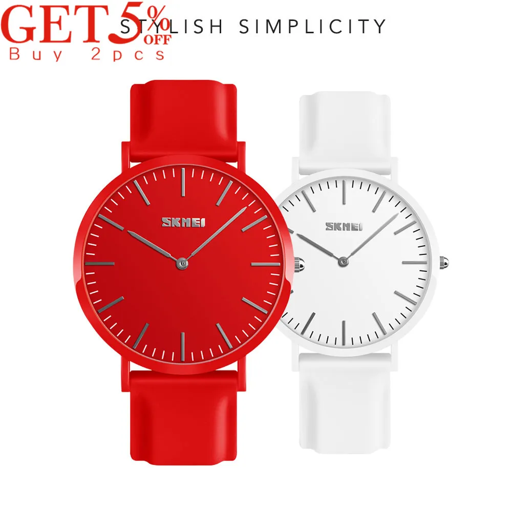 Tanie SKMEI zegarki damskie moda zegarek kwarcowy mężczyźni zegarek dla par zegarek sportowy Casual czas wodoodporny zegarek na rękę kobiety Top Reloj mujer 9179