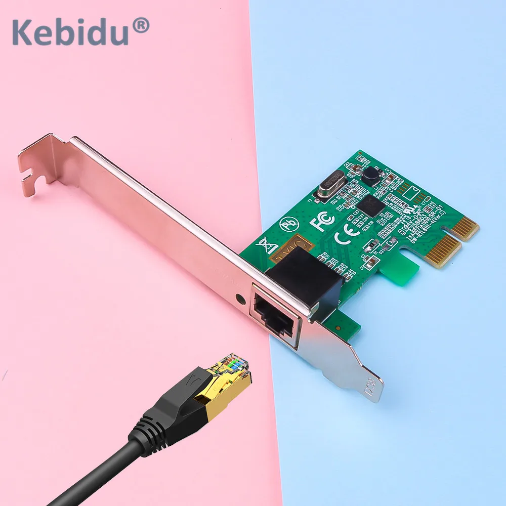 KEBIDU Gigabit Ethernet PCI-E сетевой адаптер плата сетевого контроллера 10/100/1000 Мбит/с RJ45 LAN адаптер конвертер для ПК
