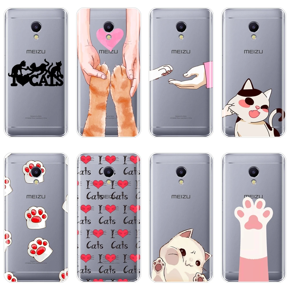 

Phone Case For Meizu M2 M3 M3S M5 M5C M5S M6 M6S M6T Silicone Soft Heart Cat Kawaii Girl Back Cover For Meizu M6 M5 M3 M2 Note