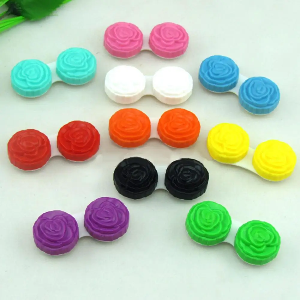 

Flower Contact Lens Box Container Pocket Plastic Storage Case Eye Care Holder