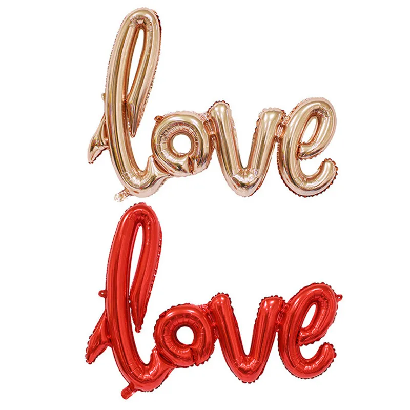 

LOVE Letter Foil Balloons Anniversary Wedding Valentines Birthday Party Decoration Supplies Champagne Cup Photo Booth Props Ball