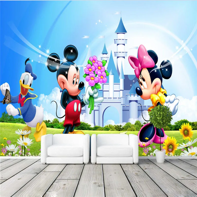 Lovely Mickey & Minnie Wallpaper Cartoon Photo wallpaper Wall Mural