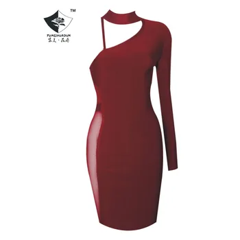 

D0213 Women Sexy single shoulder dress