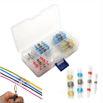 

50/100 Pcs Heat Shrink Sordering Terminals Waterproof Solder Mixed Sleeve Tube Electrical Splice Wire Insulated Butt Connector