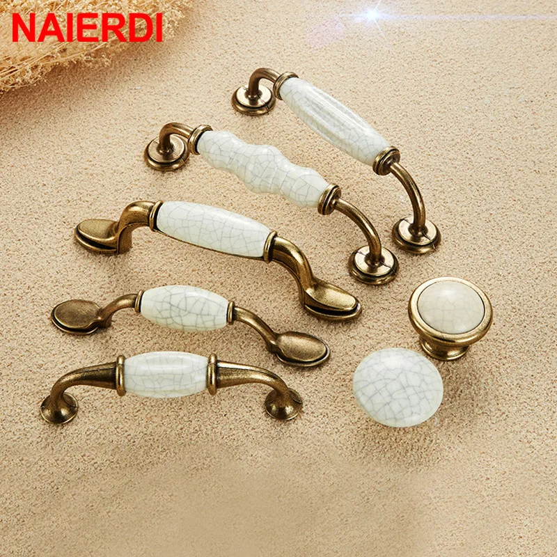 Bronze Creamic Cabinet Handles Knobs Drawer Pulls For Furniture Kitchen