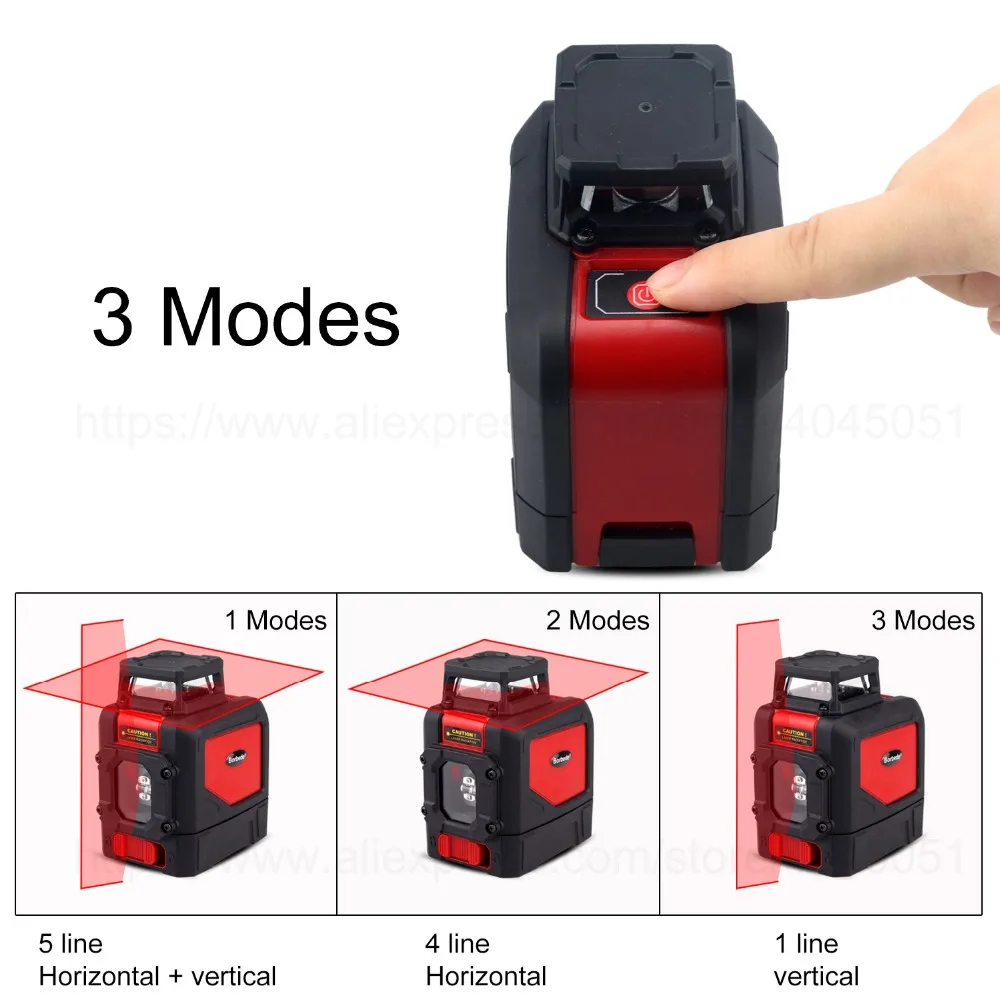 Borbede 5 Lines Laser Level Red/Green Beam 360 Horizontal And Vertical Self-Leveling Adjustable Portable Mini Borbede 5 Lines Laser Level Red/Green Beam 360 Horizontal And Vertical Self-Leveling Adjustable Portable Mini