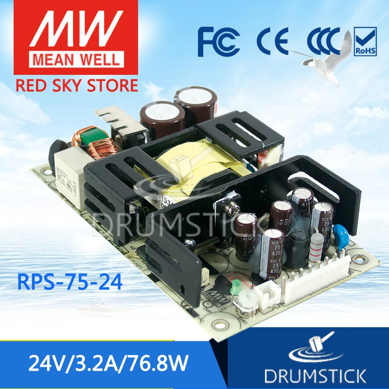 

MEAN WELL RPS-75-24 24V 3.2A meanwell RPS-75 24V 76.8W Single Output Medical Type